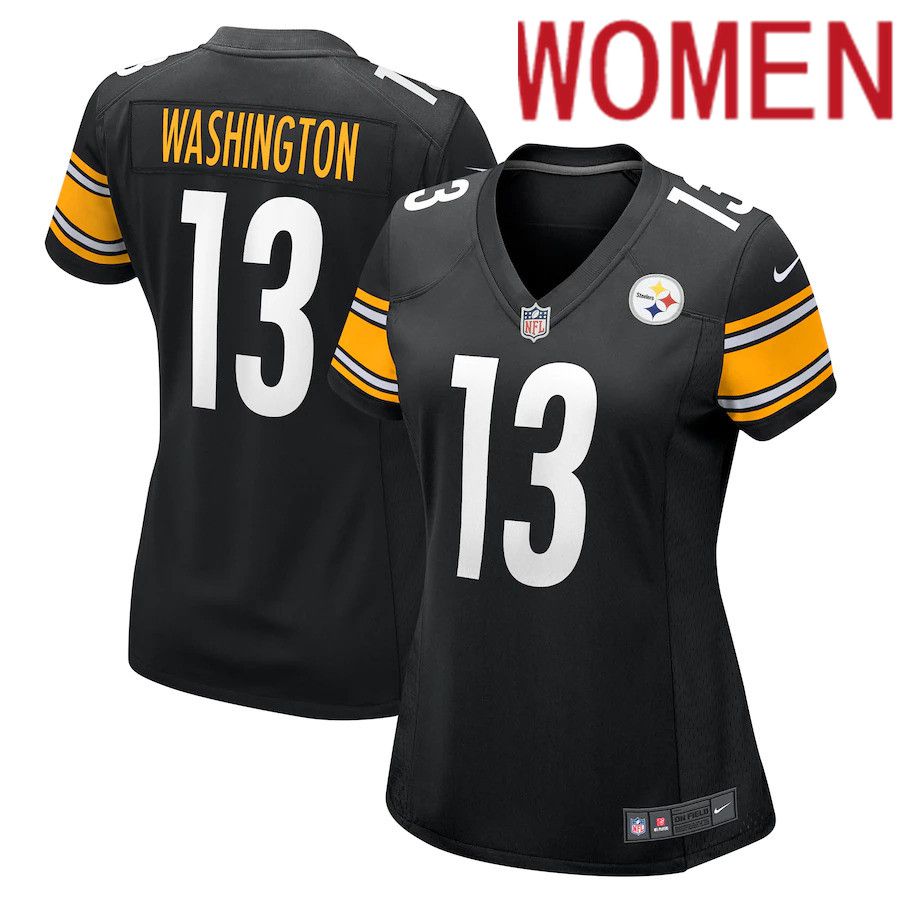 Women Pittsburgh Steelers #13 James Washington Nike Black Game NFL Jersey->women nfl jersey->Women Jersey